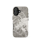 Skull and a Rib Cage - Katsushika Hokusai Phone Case Iphone 17 / Matte Iphone 12 Case Metallic Silver Skull Design Katsushika Hokusai Case,