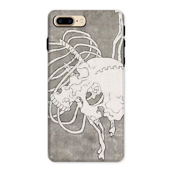 Skull and a Rib Cage - Katsushika Hokusai Phone Case Iphone 8 Plus / Matte Skeleton-themed Phone Case Katsushika Hokusai Iphone Case,