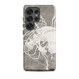 Skull and a Rib Cage - Katsushika Hokusai Phone Case Samsung Galaxy S25 Ultra / Matte Sleek Gray Phone Case Stylized White Skeletal Horse