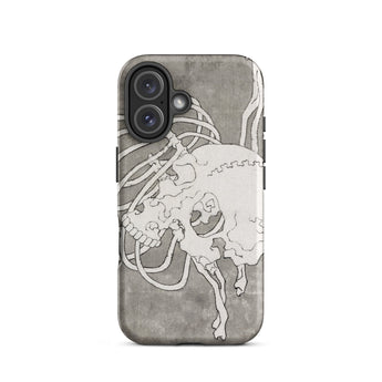 Skull and a Rib Cage - Katsushika Hokusai Phone Case Iphone 16 / Matte Skull-themed Phone Case Katsushika Hokusai Iphone Case, Iphone, Rib