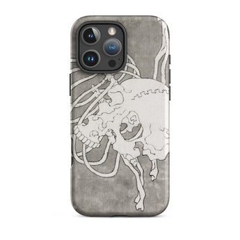 Skull and a Rib Cage - Katsushika Hokusai Phone Case Iphone 16 Pro Max / Matte Skull-themed Iphone Case Katsushika Hokusai Case, Iphone,