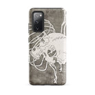 Skull and a Rib Cage Katsushika Hokusai Samsung Case, Galaxy S20 Fe / Matte, Phone Case Stylized Skeletal Design Textured Gray Background