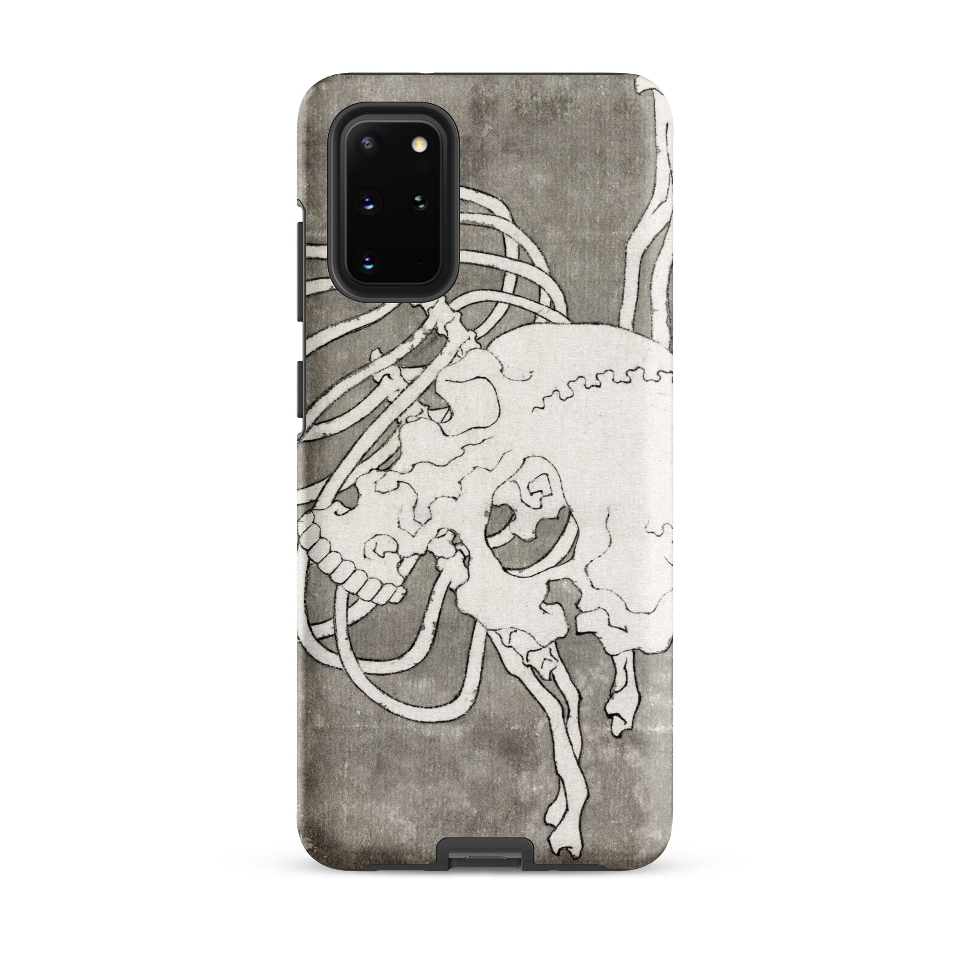 Skull and a Rib Cage Katsushika Hokusai Samsung Case, Galaxy S20 Plus / Matte, Smartphone Case Skeletal Design Camera Cutout