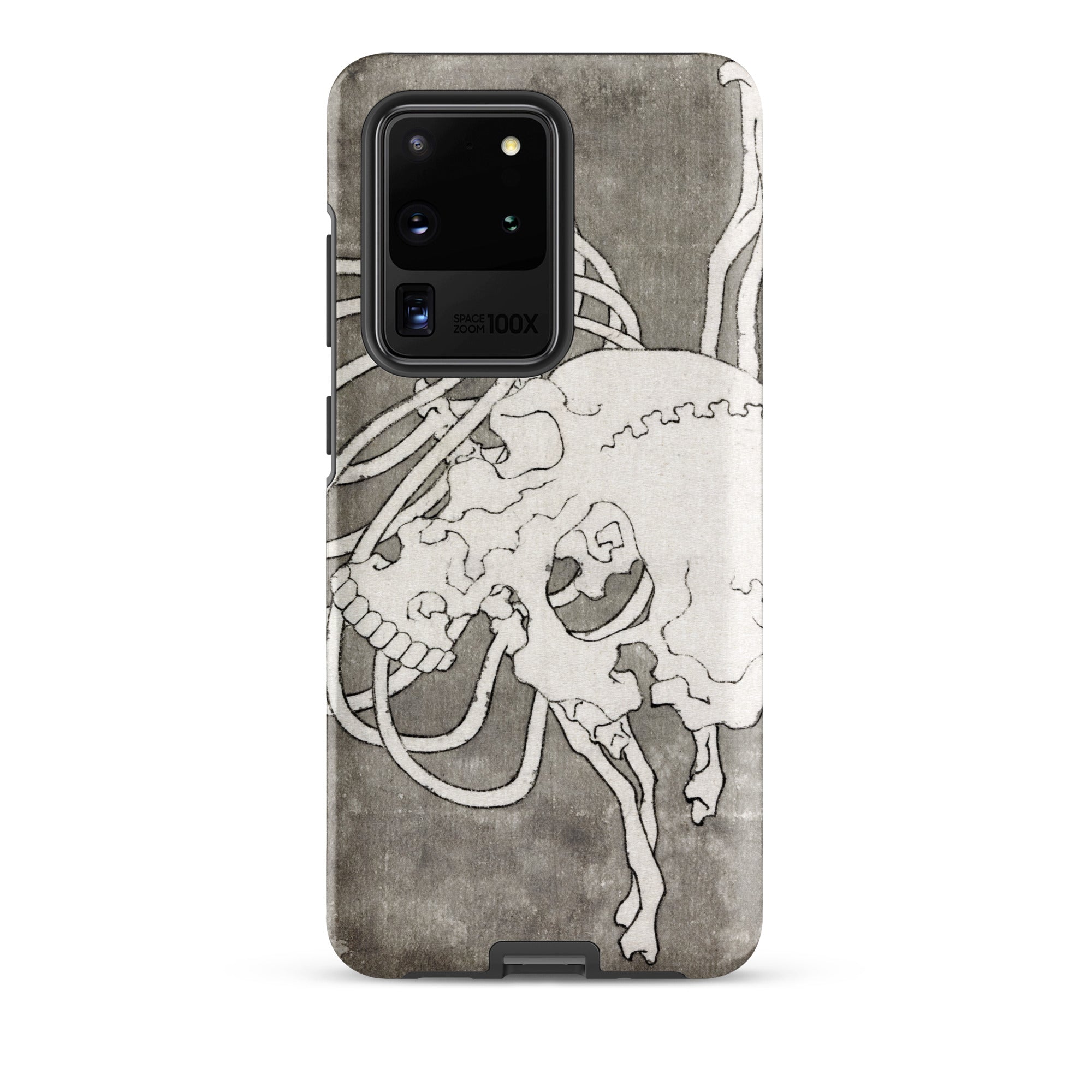 Skull and a Rib Cage Katsushika Hokusai Samsung Case, Galaxy S20 Ultra / Matte, Phone Case Skeletal Design
