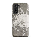 Skull and a Rib Cage Katsushika Hokusai Samsung Case, Galaxy S21 Plus / Matte, Smartphone Skeletal Design Case