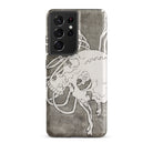 Skull and a Rib Cage Katsushika Hokusai Samsung Case, Galaxy S21 Ultra / Matte, Smartphone Case Black Camera Module White Grey Skull