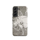Skull and a Rib Cage Katsushika Hokusai Samsung Case, Galaxy S22 / Matte, Smartphone Case Black Camera Module White Skull Design