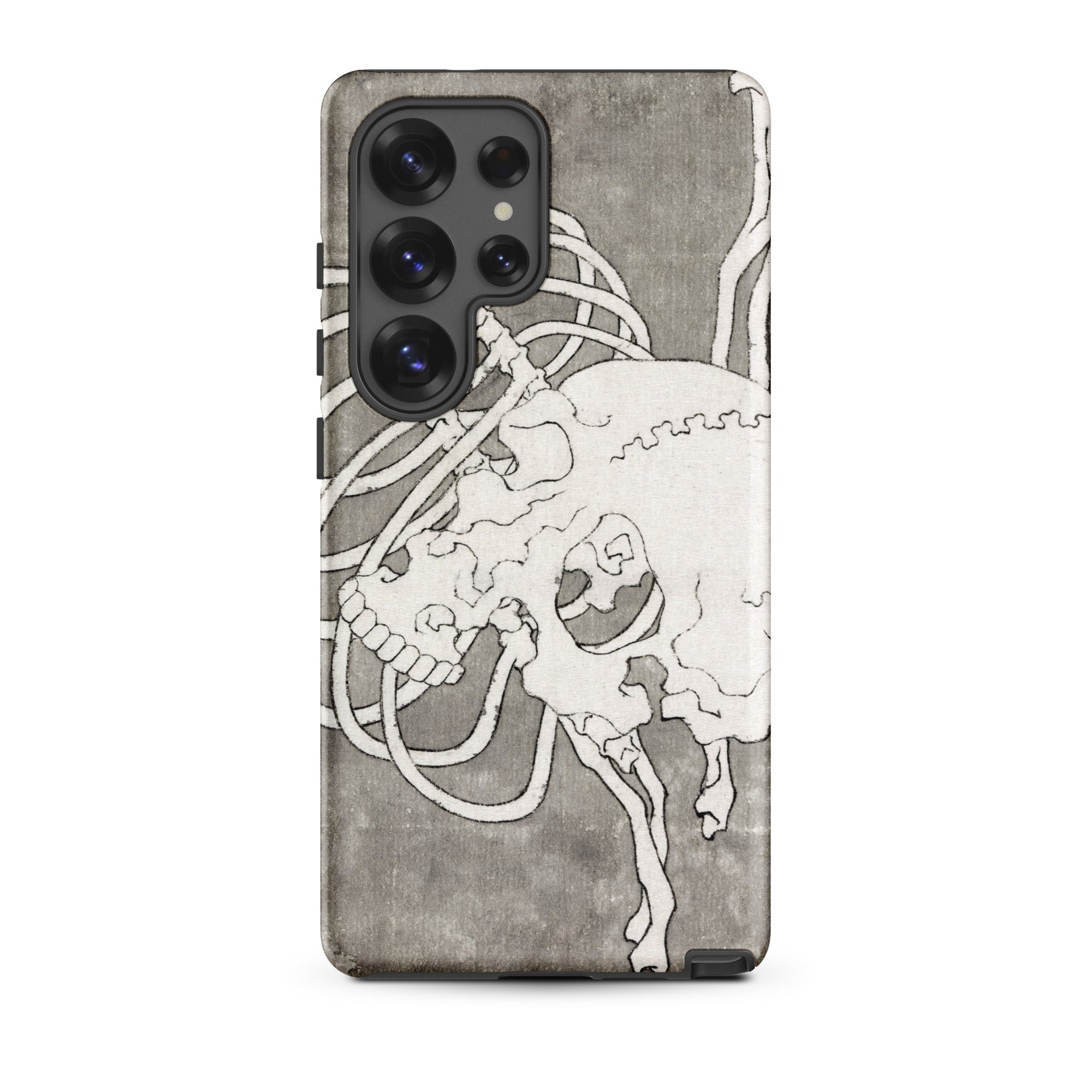 Skull and a Rib Cage Katsushika Hokusai Samsung Case, Galaxy S25 Ultra / Matte, Smartphone Case Skeletal Design