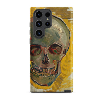 Skull - Vincent Van Gogh Fever Dream Samsung Case, Galaxy S23 Ultra / Matte, Phone Case Painted Skull Yellow Background