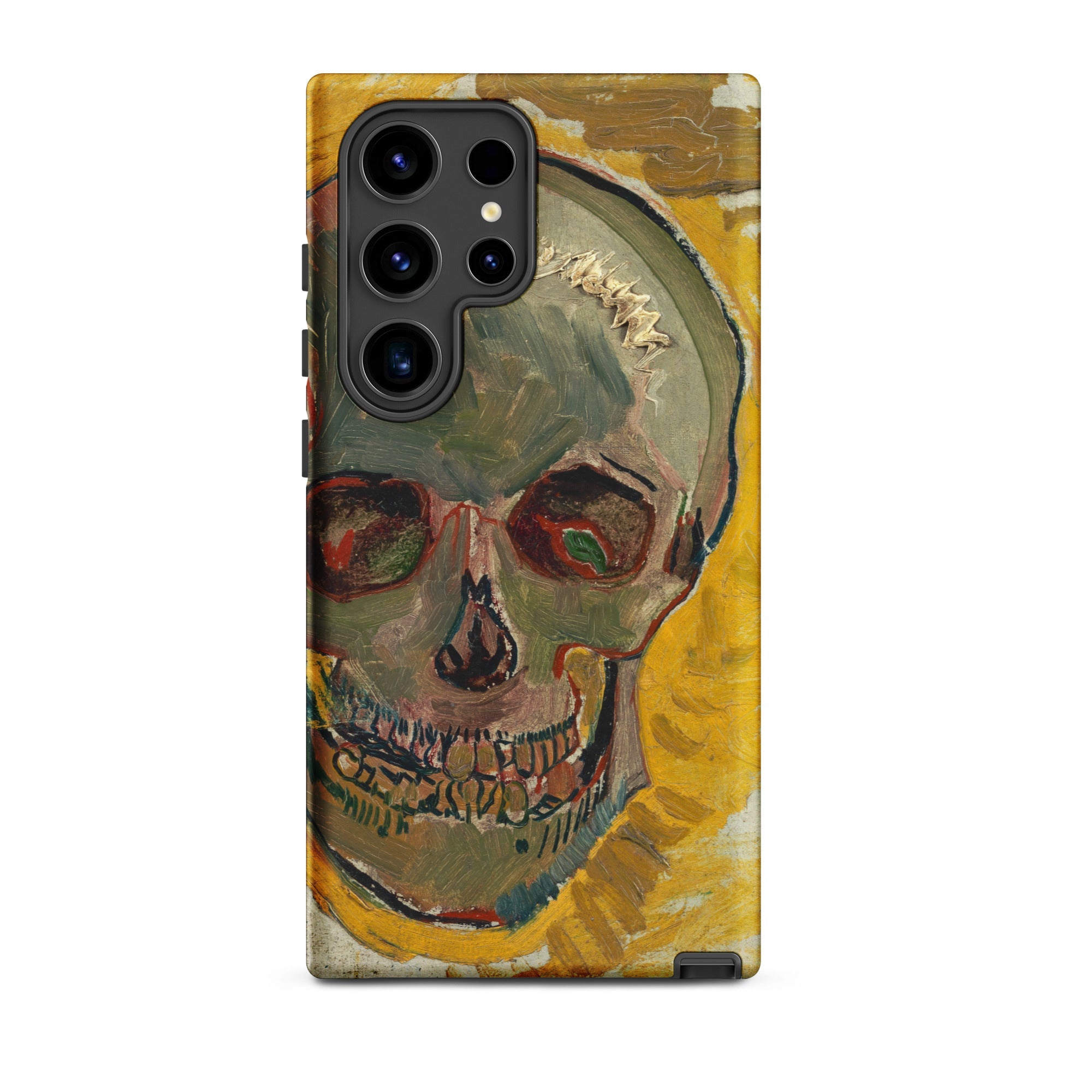 Skull Vincent Van Gogh Fever Dream Samsung Case, Galaxy S24 Ultra / Matte, Smartphone Case Painted Skull Design