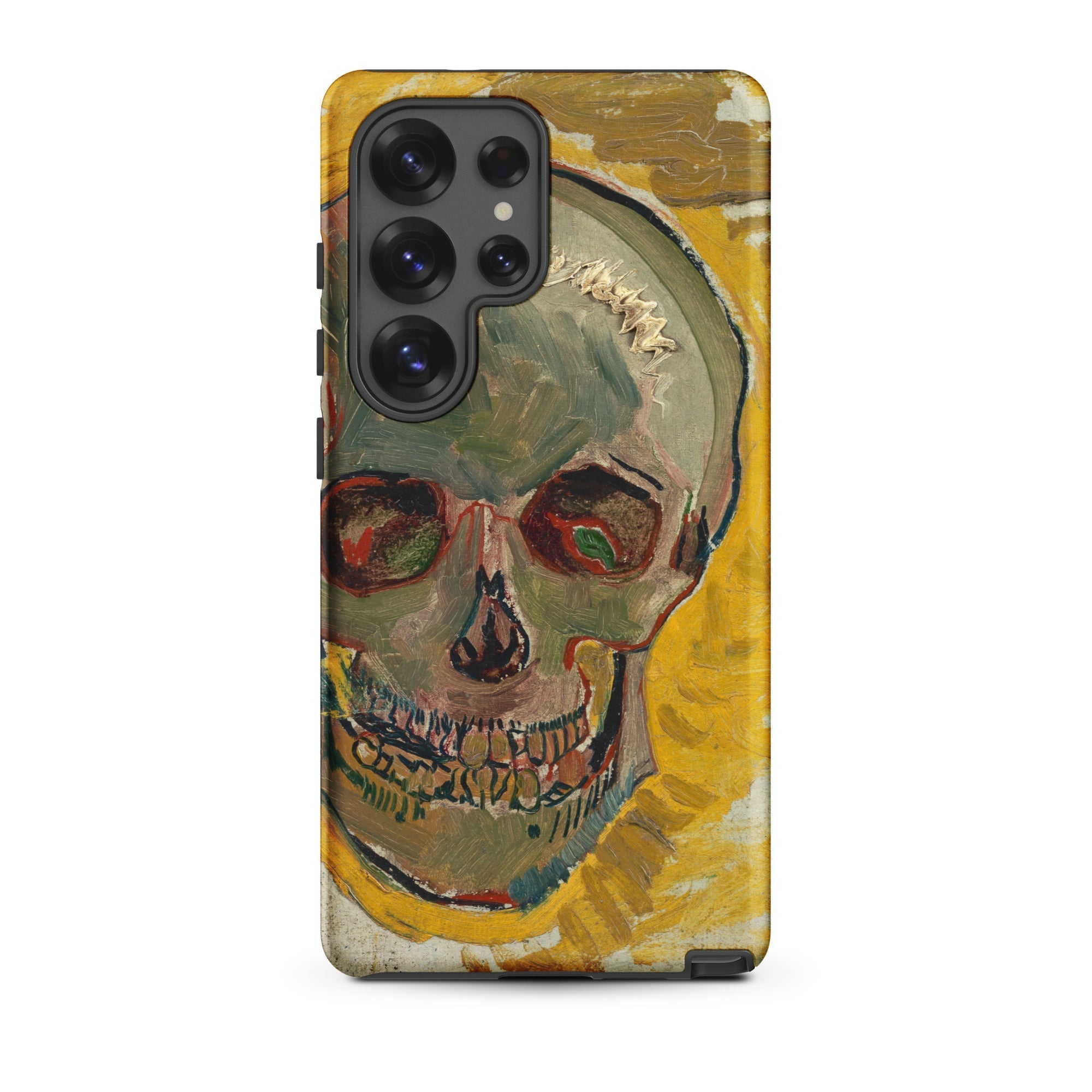 Skull Vincent Van Gogh Fever Dream Samsung Case, Galaxy S25 Ultra / Matte, Phone Case Gogh’s Head Skeleton Cigarette Painting