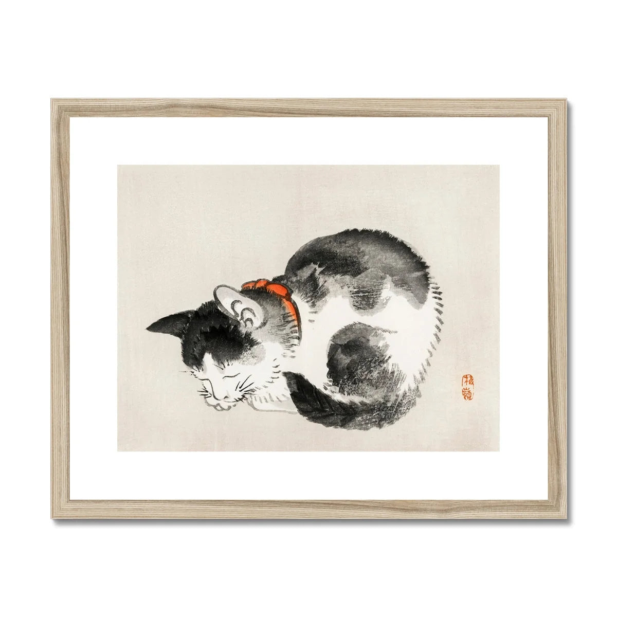 Sleeping Cat - Kōno Bairei Meiji-era Animal Art Print Posters Prints & Visual Artwork