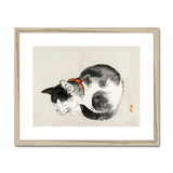 Sleeping Cat - Kōno Bairei Meiji-era Animal Art Print, Black White Cat Painted Traditional Asian Ink Wash