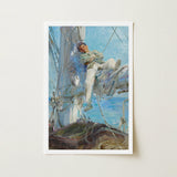Sleeping Sailor - Henry Scott Tuke Art Print / Canvas, Frames, Young, Nested, Dark Head Tipped Prints