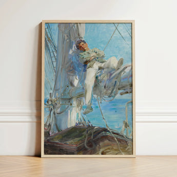 Sleeping Sailor - Henry Scott Tuke Art Print / Canvas Framed Painting Ship’s Rendered Impressionistic Style Soft, Frames, Young, Nested,