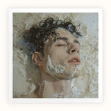 Slip n Slide - Subtle Homoerotic Wall Art Print, Hyper-realistic Painting Person’s Face Submerged Soapy Water