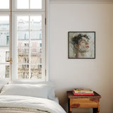 Slip and Slide - Subtle Homoerotic Framed Canvas, Bedroom Window White Bedding Framed Artwork Wall