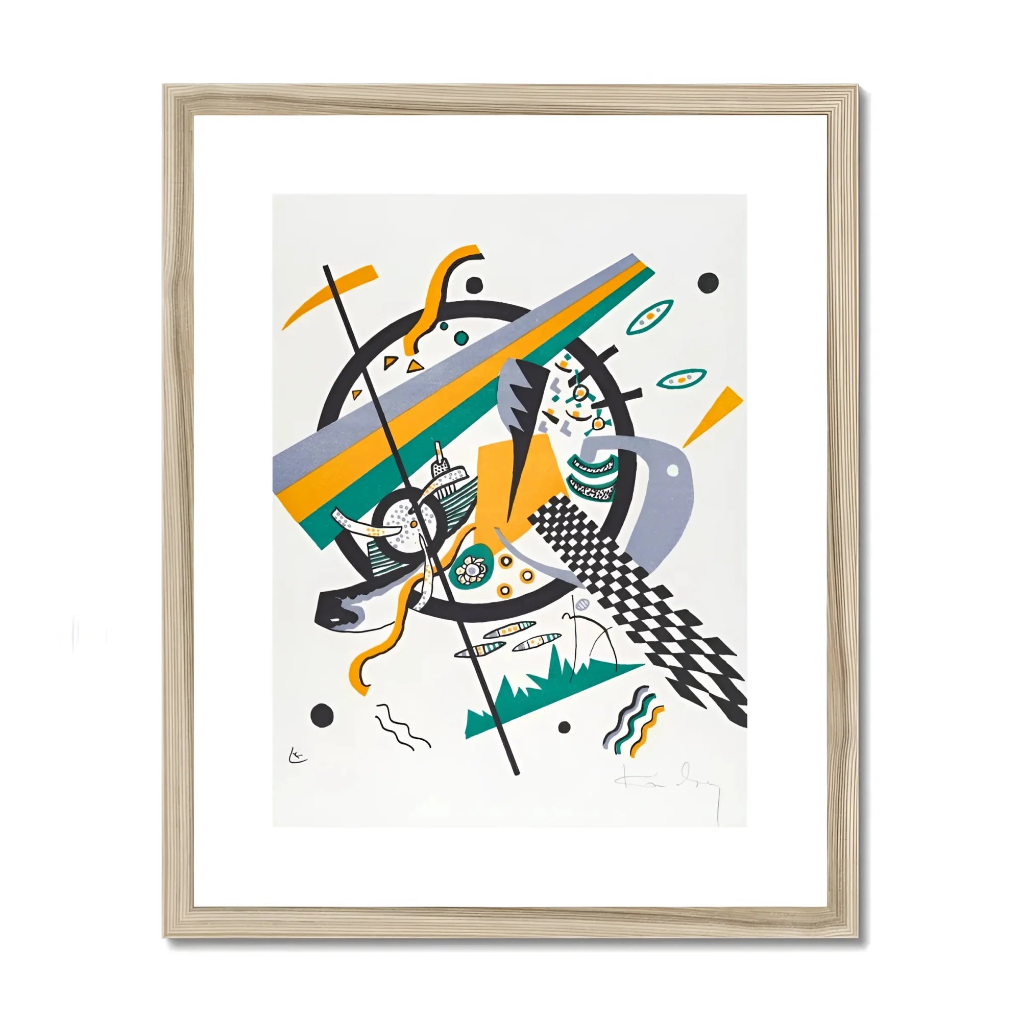 Small Worlds Iv - Wassily Kandinsky Art Print, Abstract Artwork Geometric Shapes Lines Patterns Black Yellow