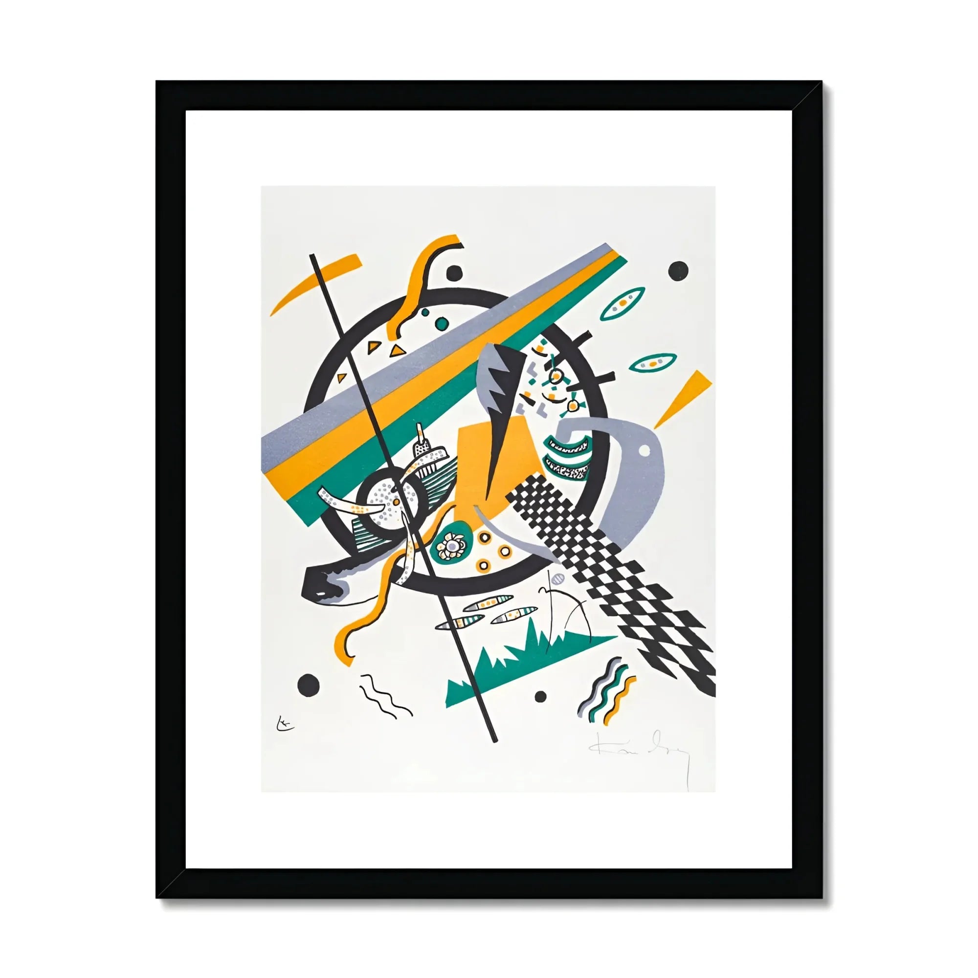 Small Worlds Iv - Wassily Kandinsky Art Print, Abstract Artwork Geometric Shapes Lines Patterns Green Yellow