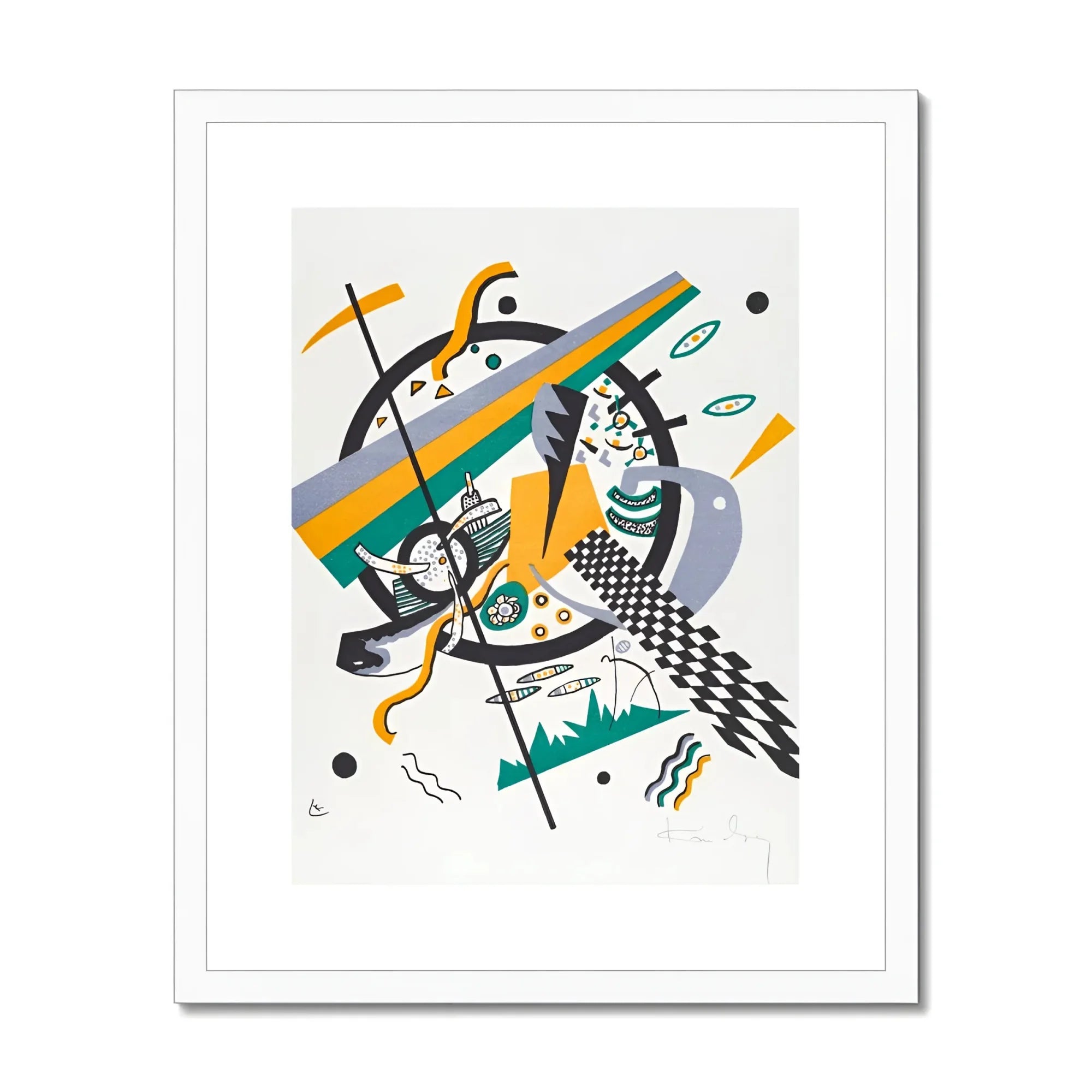 Small Worlds Iv - Wassily Kandinsky Art Print, Abstract Geometric Artwork Shapes Lines Patterns Black Yellow