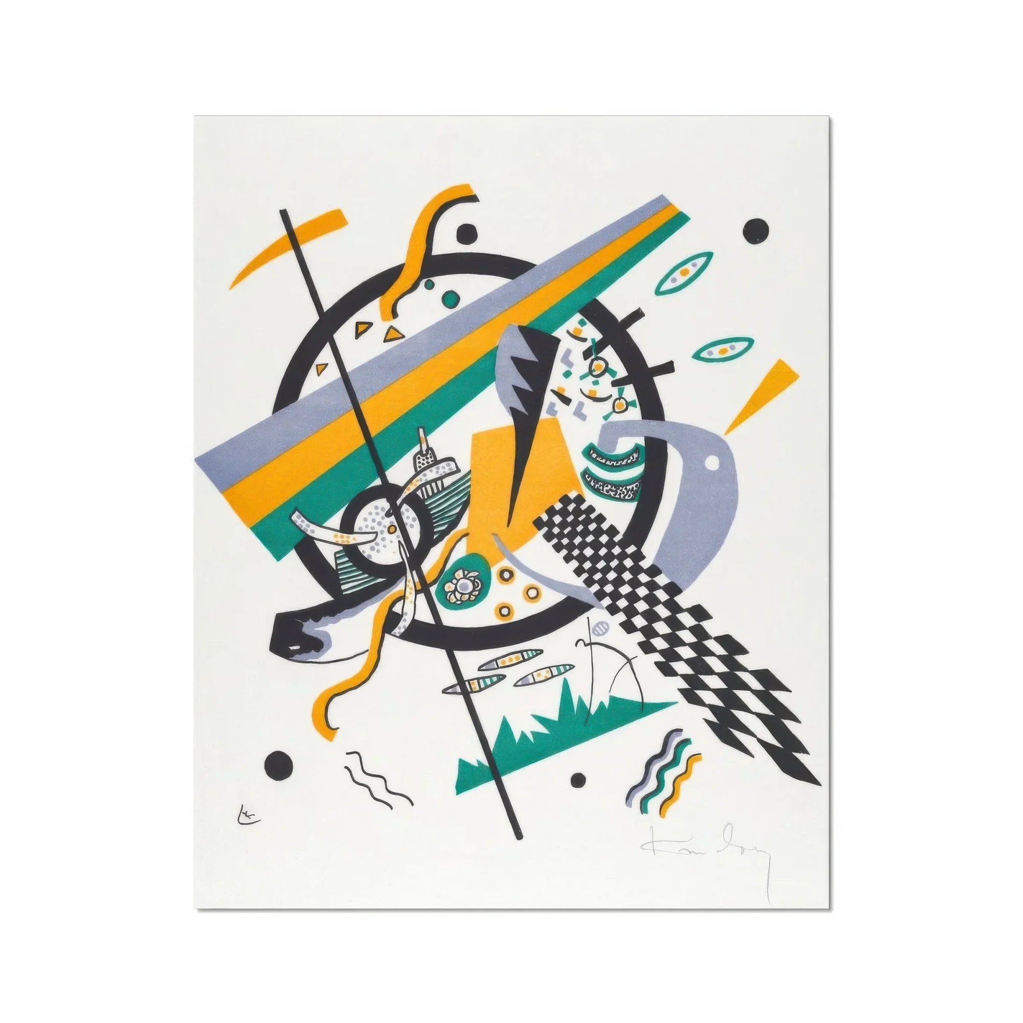 Small Worlds Iv - Wassily Kandinsky Art Print, Abstract Geometric Artwork Shapes Lines Patterns Yellow Green