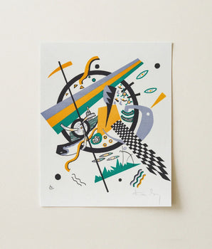 Abstract Art Print Bold Geometric Shapes Stylized Figures Wassily Kandinsky’s Kaleidoscopic Cosmos, Small Worlds, Kandinsky