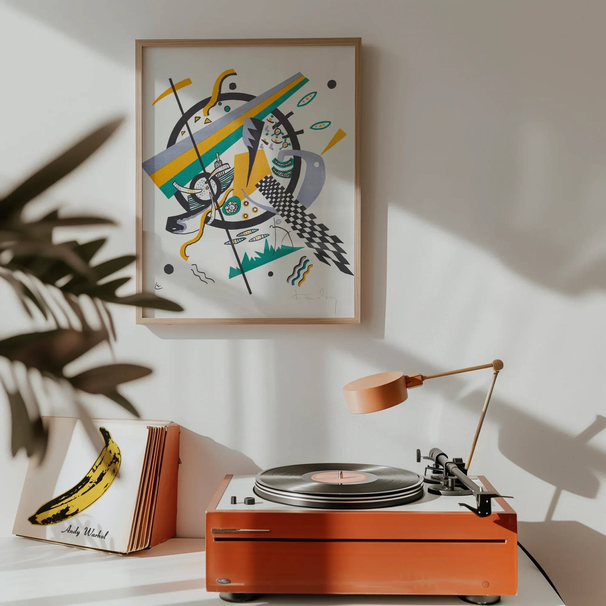 Small Worlds Iv - Wassily Kandinsky Art Print, Orange Turntable Mounted Lamp
