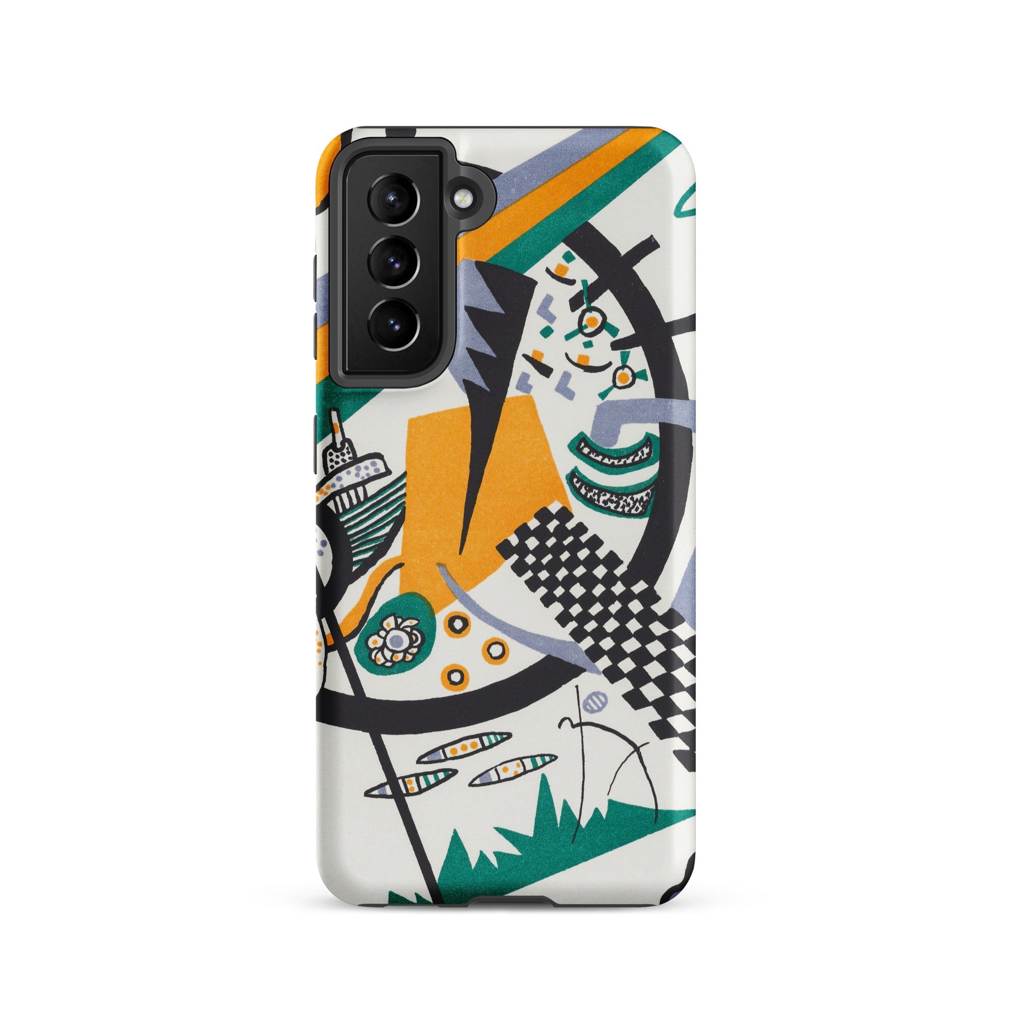 Small Worlds Iv Wassily Kandinsky Samsung Case, Galaxy S21 / Matte, White Smartphone Case Colorful Abstract Design