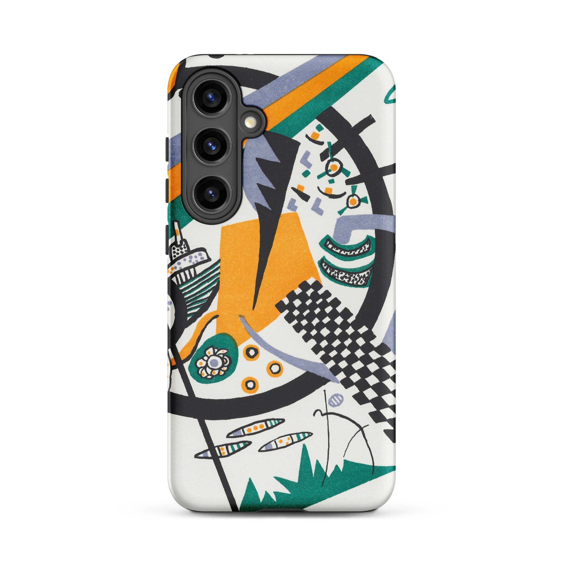 Small Worlds Iv Wassily Kandinsky Samsung Case, Galaxy S24 Plus / Matte, White Smartphone Case Colorful Abstract Art Design