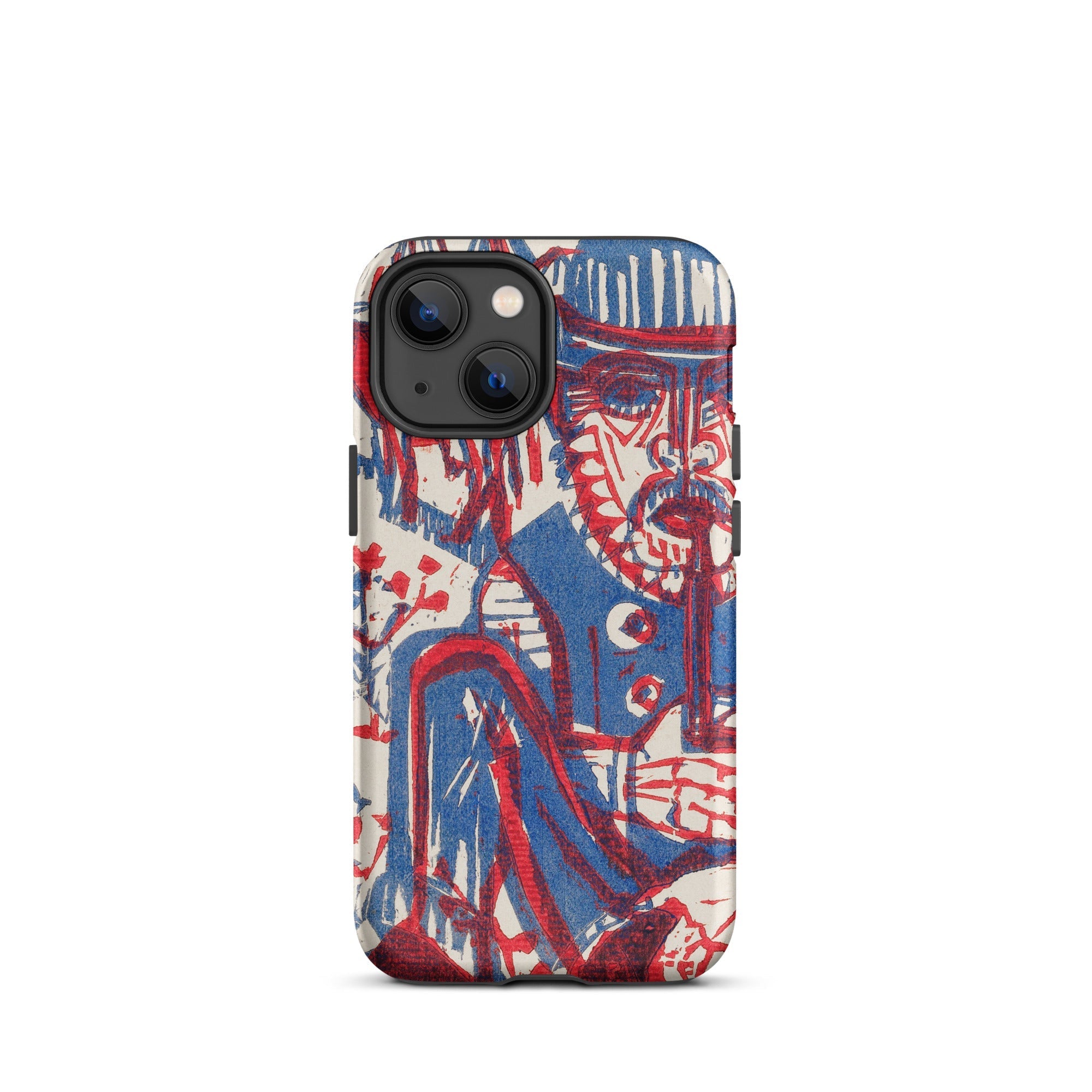 Smoking Peasant Ernst Ludwig Kirchner Iphone Case, 13 Mini / Matte, Iphone Case Blue Red Abstract Design