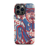 Smoking Peasant - Ernst Ludwig Kirchner Iphone Case, 13 Pro Max / Matte, Iphone Case Blue Red Abstract Design