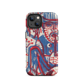 Smoking Peasant - Ernst Ludwig Kirchner Iphone Case, 14 / Matte, Iphone Case Red Blue Abstract Design