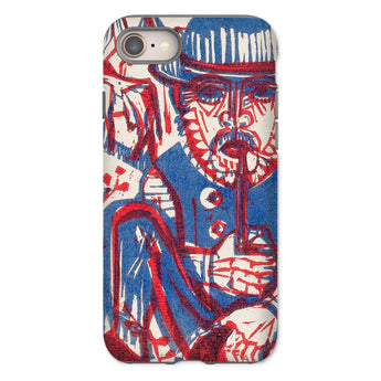 Smoking Peasant - Ernst Ludwig Kirchner Iphone Case, 8 / Matte, Phone Case Red Blue Print Man Pipe