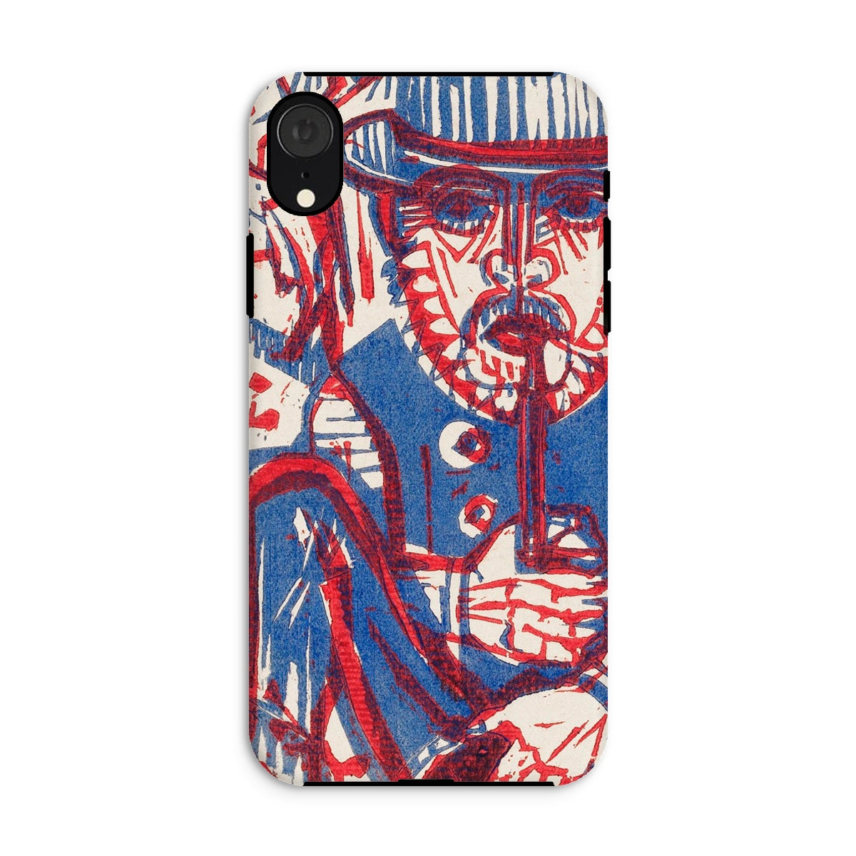 Smoking Peasant Ernst Ludwig Kirchner Iphone Case, Xr / Matte, Phone Case Red Blue Artistic Design