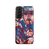 Smoking Peasant - Ernst Ludwig Kirchner Phone Case Samsung Galaxy S21 / Matte Vibrant Red White Blue Graphic Stylized, German