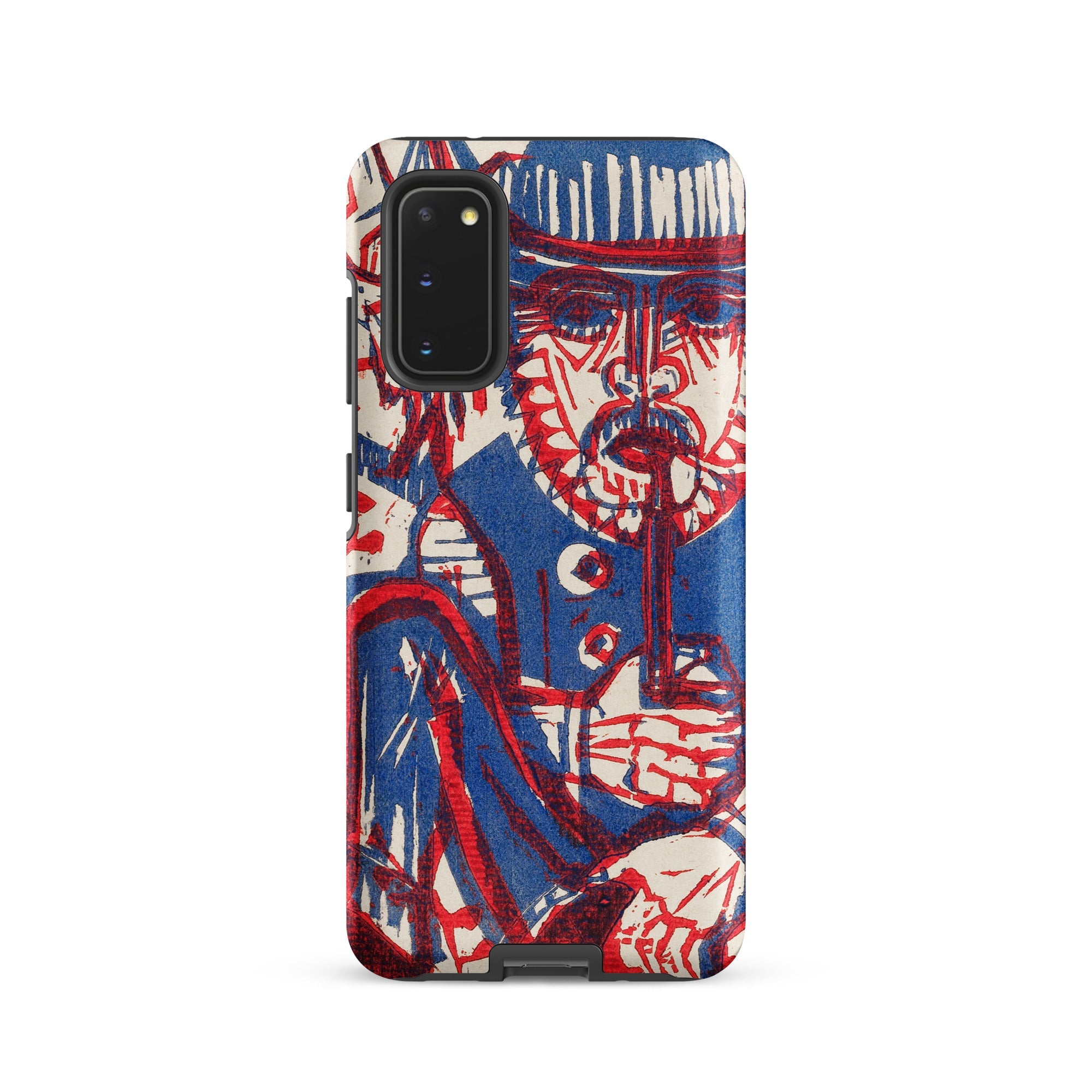 Smoking Peasant - Ernst Ludwig Kirchner Samsung Case, Galaxy S20 / Matte, Samsung Galaxy S20 Plus Phone Case Blue Red