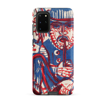 Smoking Peasant - Ernst Ludwig Kirchner Samsung Case, Galaxy S20 Plus / Matte, Phone Case Blue Red Abstract Art Design Man