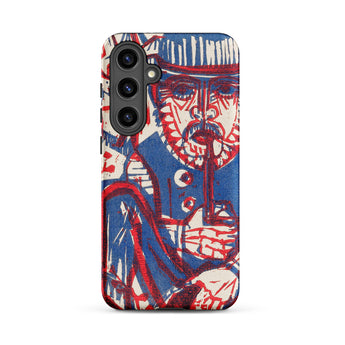 Smoking Peasant - Ernst Ludwig Kirchner Samsung Case, Galaxy S24 Plus / Matte, Smartphone Case Blue Red Abstract Human Figure Design