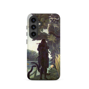 The Snake Charmer - Henri Rousseau Phone Case Samsung Galaxy S24 / Matte Phone Case Dark Silhouette Figure Flute Amidst Lush Henri Rousseau