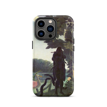 The Snake Charmer - Henri Rousseau Phone Case Iphone 13 Pro / Matte Phone Case Dark Silhouette Figure Flute Lush Tropical Henri Rousseau