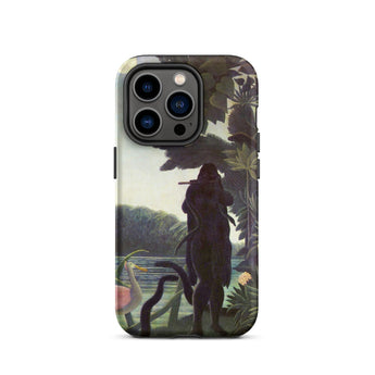 The Snake Charmer - Henri Rousseau Phone Case Iphone 14 Pro / Matte Phone Case Detailed Dark-toned Illustration Figure Flute Amidst Henri