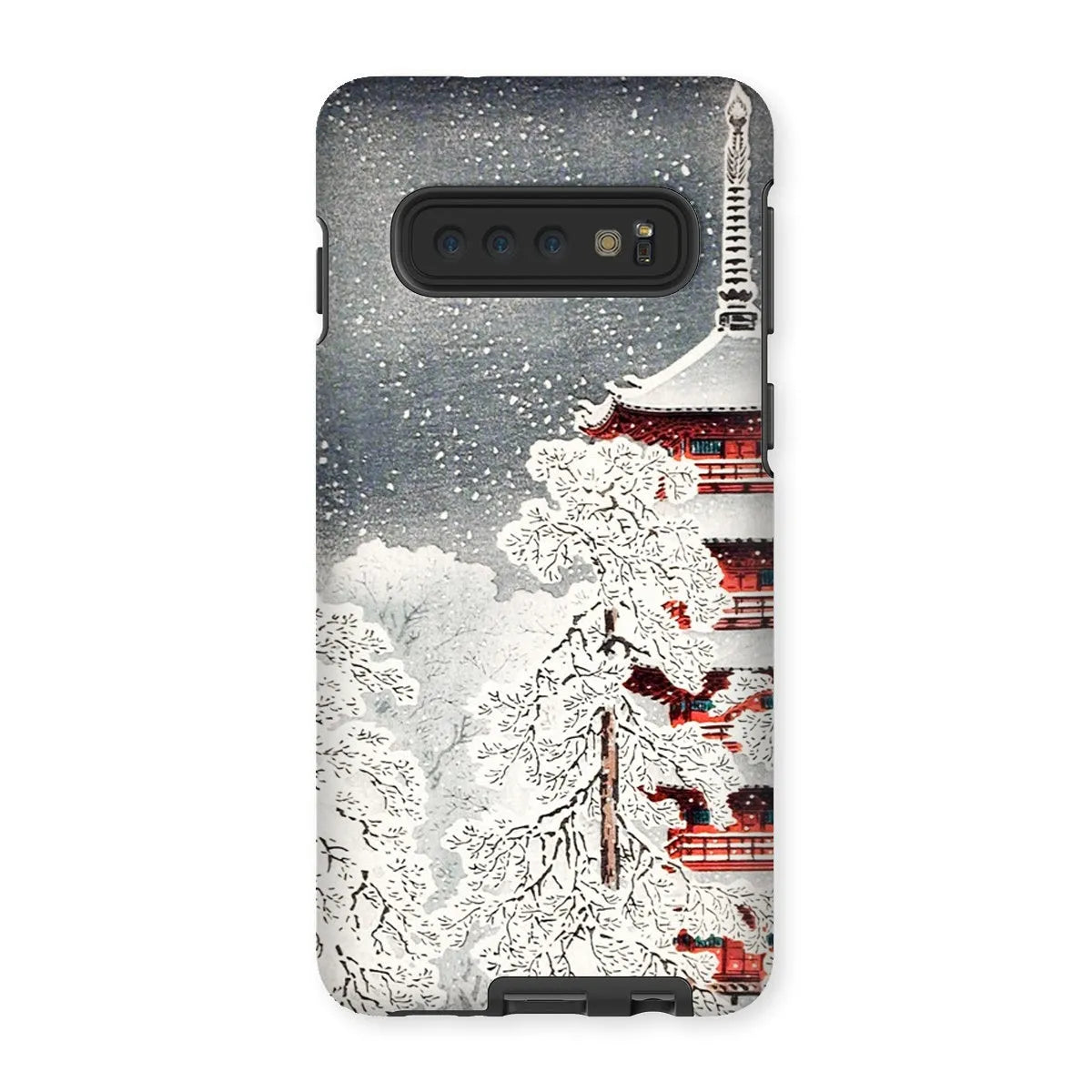 Snow At Asakusa - Shin-hanga Phone Case - Takahashi Shōtei - Samsung Galaxy S10 / Matte - Mobile Phone Cases