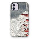 Snow at Asakusa - Takahashi Shōtei Shin-hanga Iphone Case, 11 / Matte, Iphone Case Japanese Winter Scene Snow-covered Pagoda Trees