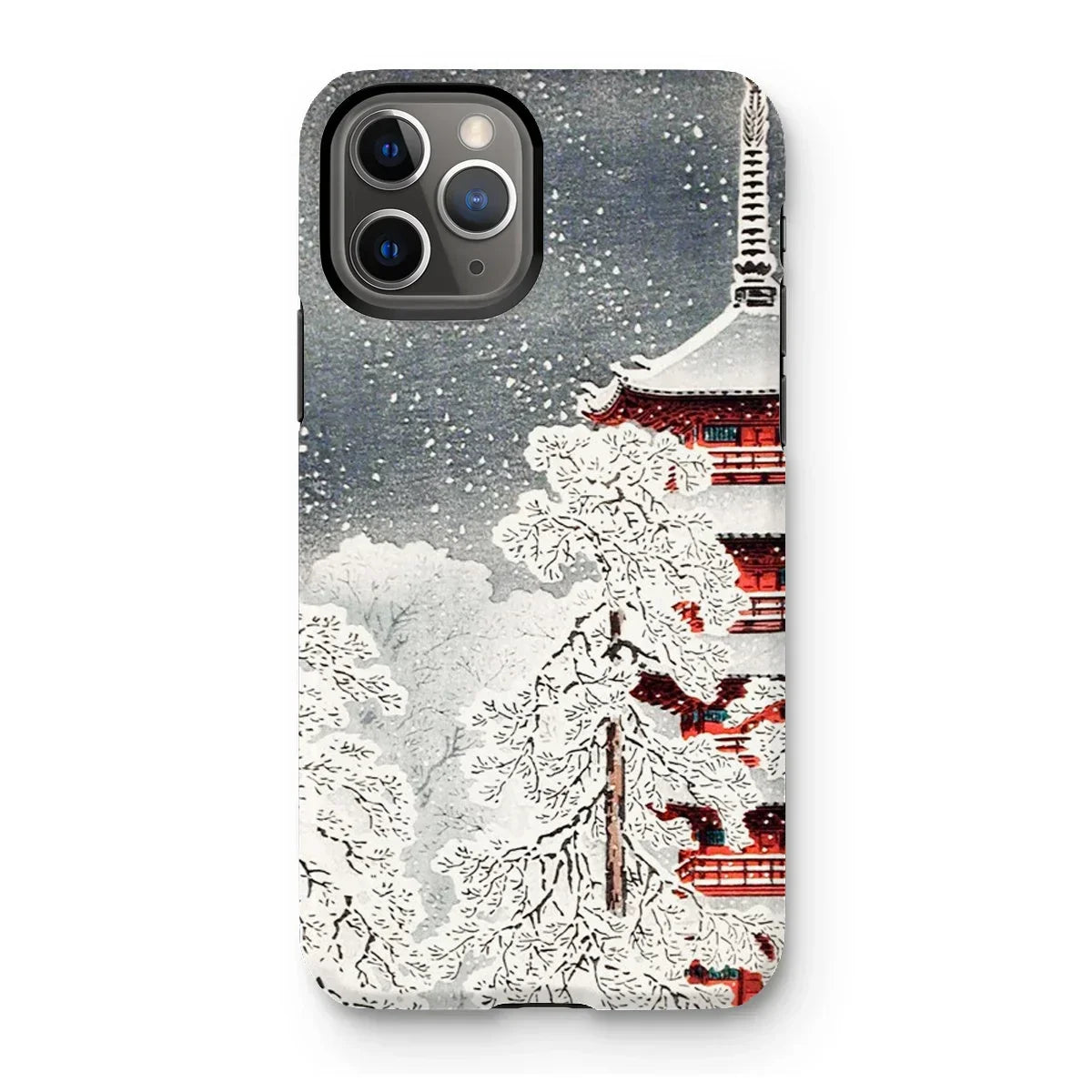 Snow at Asakusa - Takahashi Shōtei Shin-hanga Iphone Case, 11 Pro / Matte, Iphone Case Japanese Winter Scene Pagoda Snow-covered Trees