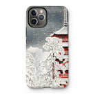 Snow at Asakusa - Takahashi Shōtei Shin-hanga Iphone Case, 11 Pro / Matte, Iphone Case Japanese Winter Scene Pagoda Snow-covered Trees