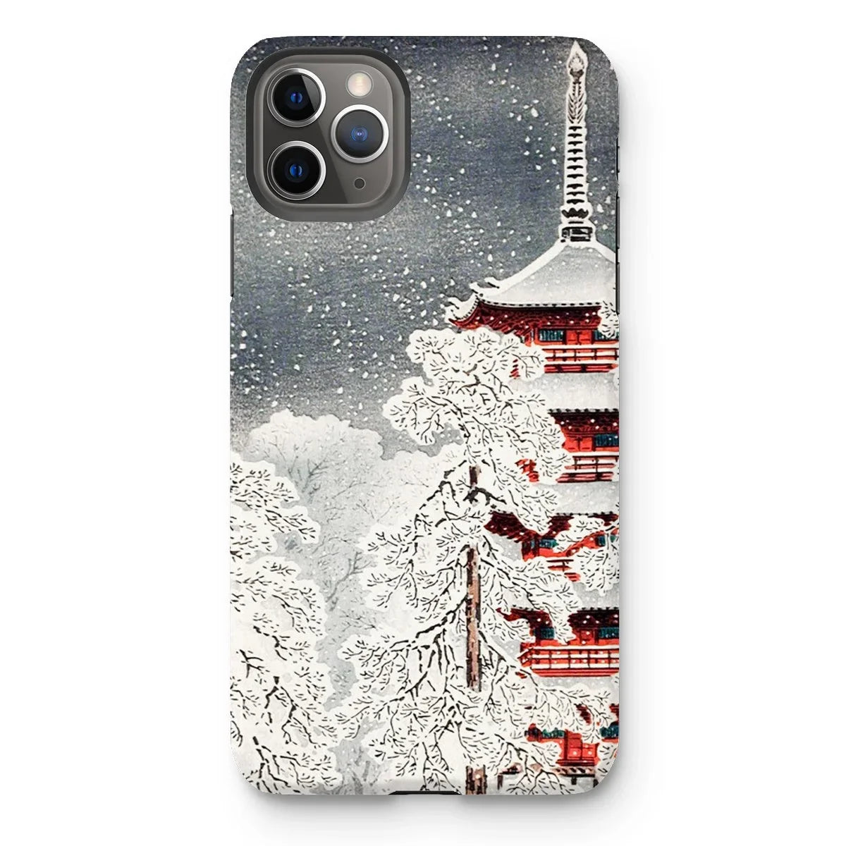 Snow at Asakusa - Takahashi Shōtei Shin-hanga Iphone Case, 11 Pro Max / Matte, Iphone Case Snowy Japanese Pagoda Scene