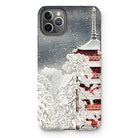 Snow at Asakusa - Takahashi Shōtei Shin-hanga Iphone Case, 11 Pro Max / Matte, Iphone Case Snowy Japanese Pagoda Scene