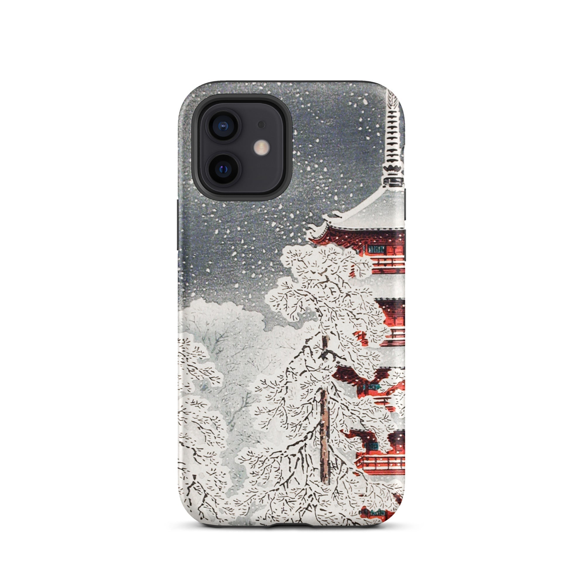 Snow at Asakusa Takahashi Shōtei Shin Hanga Iphone Case, 12 / Matte, Phone Case Snowy Pagoda Design