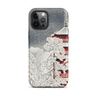 Snow at Asakusa Takahashi Shōtei Shin Hanga Iphone Case, 12 Pro Max / Matte, Japanese Pagoda Phone Case