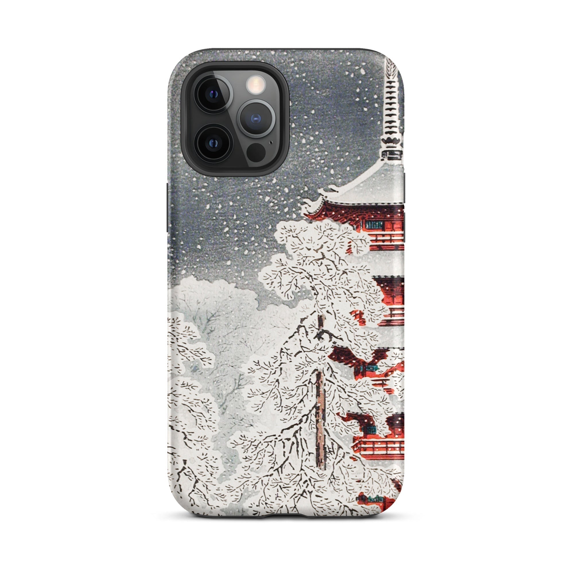 Snow at Asakusa Takahashi Shōtei Shin Hanga Iphone Case, 12 Pro Max / Matte, Japanese Pagoda Phone Case